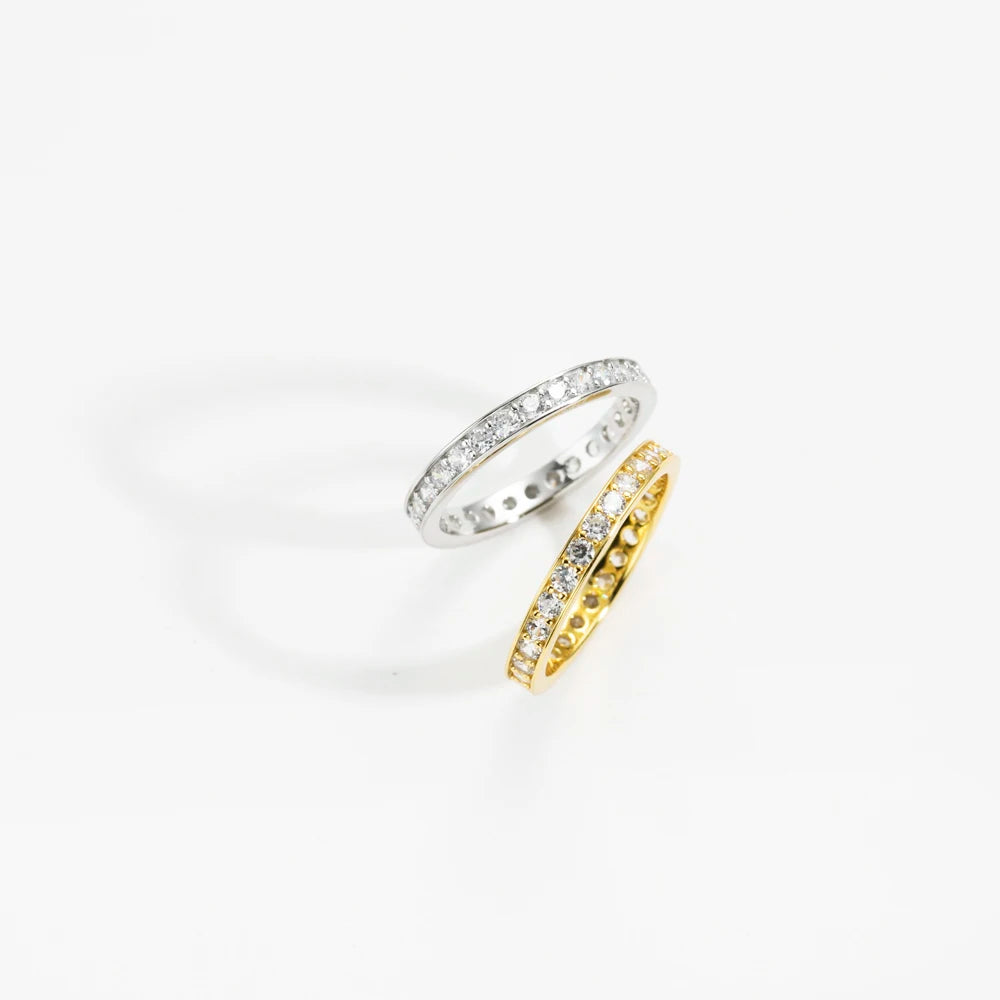 Simple Gold 925 Sterling Silver Wedding Ring