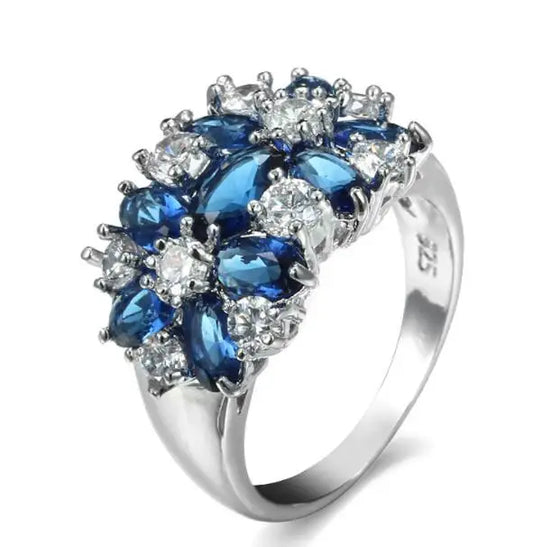 Pure Blue 925 Sterling Sparkling Silver