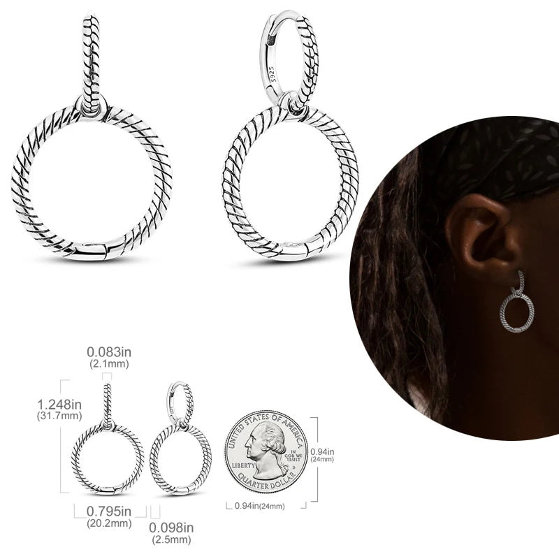 Braid Hoop 925 Silver Hoop Earrings