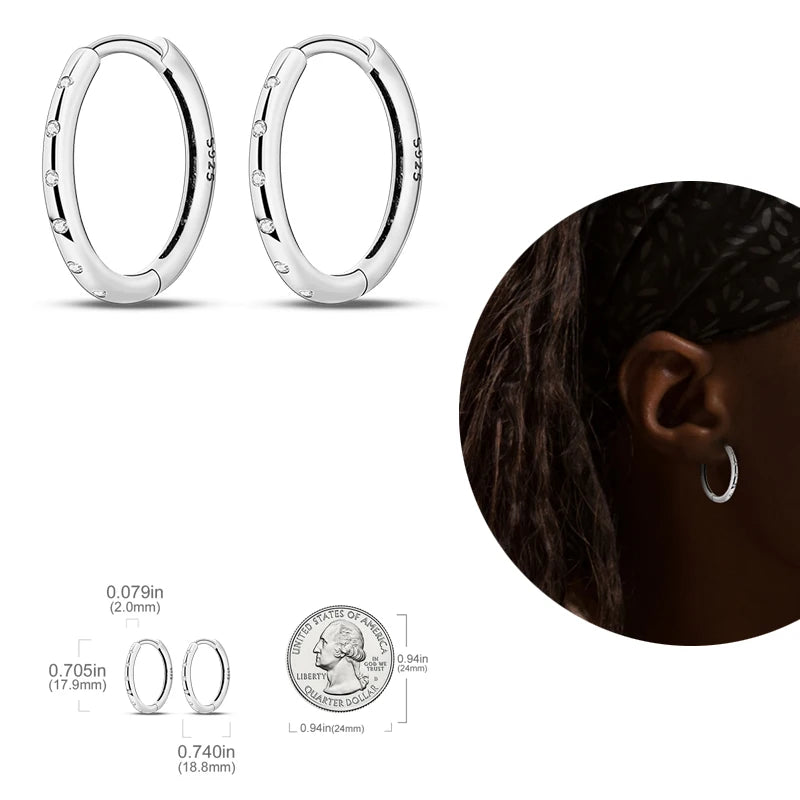 Simple Hoop Sterling Silver Earrings