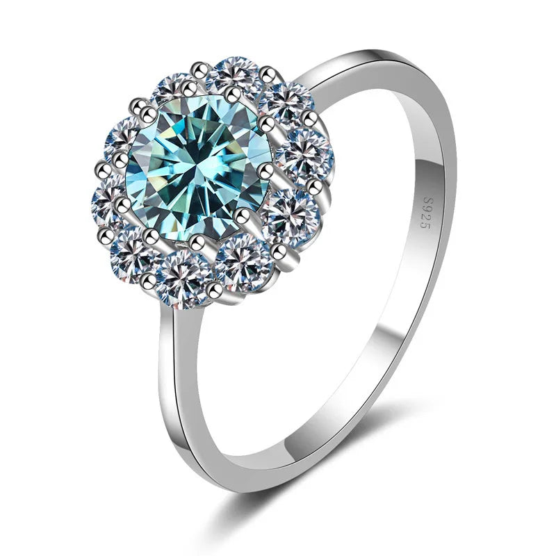 Round Cut Flower Shape Wedding Ring