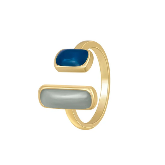 Gold Simple Retro Rectangle Ring