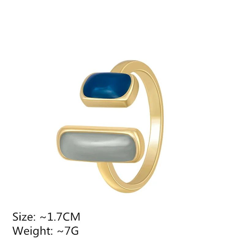 Gold Simple Retro Rectangle Ring