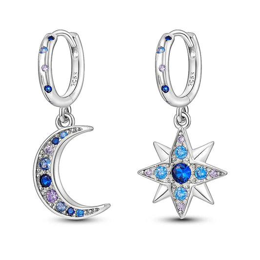 Moon And Stars Diamond Earrings