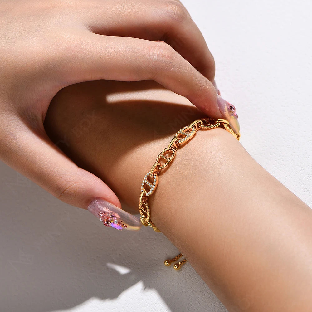 0.9ctw Adjustable Link Chain Bracelet