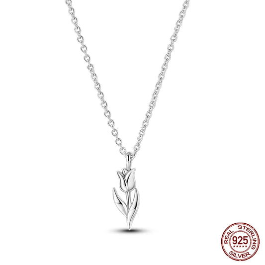 Flower Pendant 925 Sterling Silver Necklace