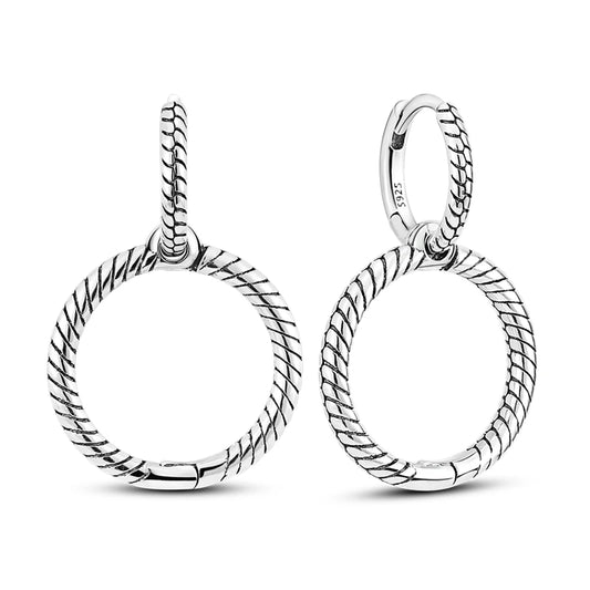 Braid Hoop 925 Silver Hoop Earrings