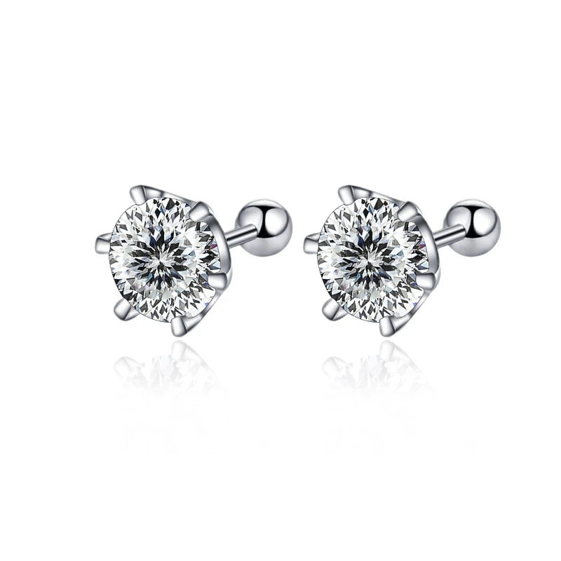 Diamond 0.5-2ct Screw Stud Earring