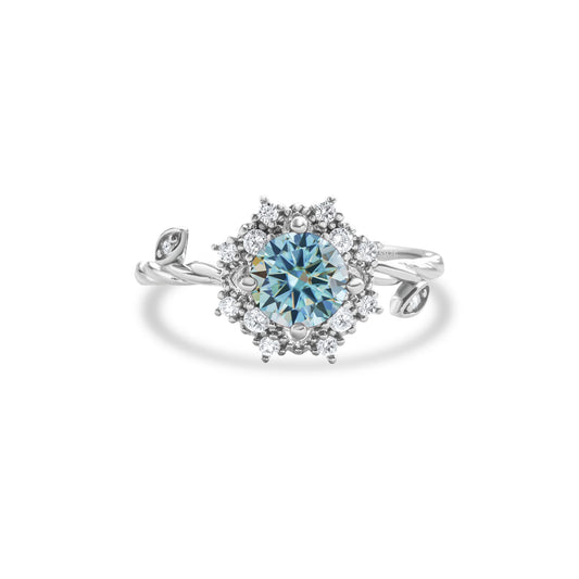 1 Carat Light Blue 925 Sterling Silver Ring