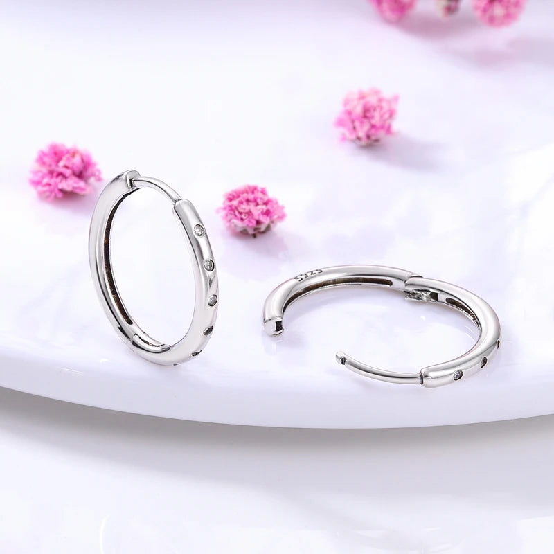 Simple Hoop Sterling Silver Earrings