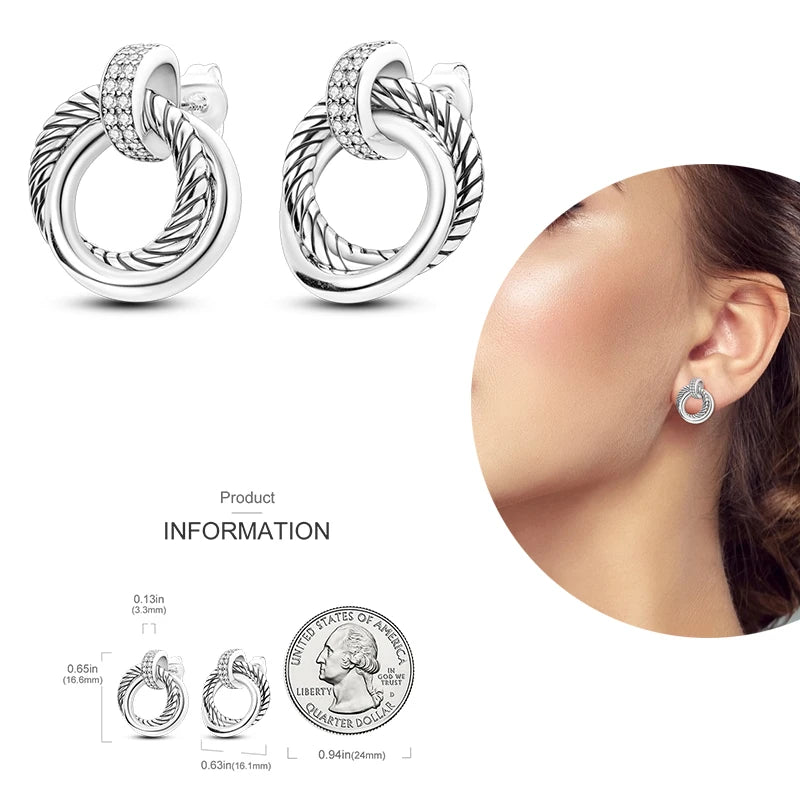 925 Silver Women Hoop Earrings