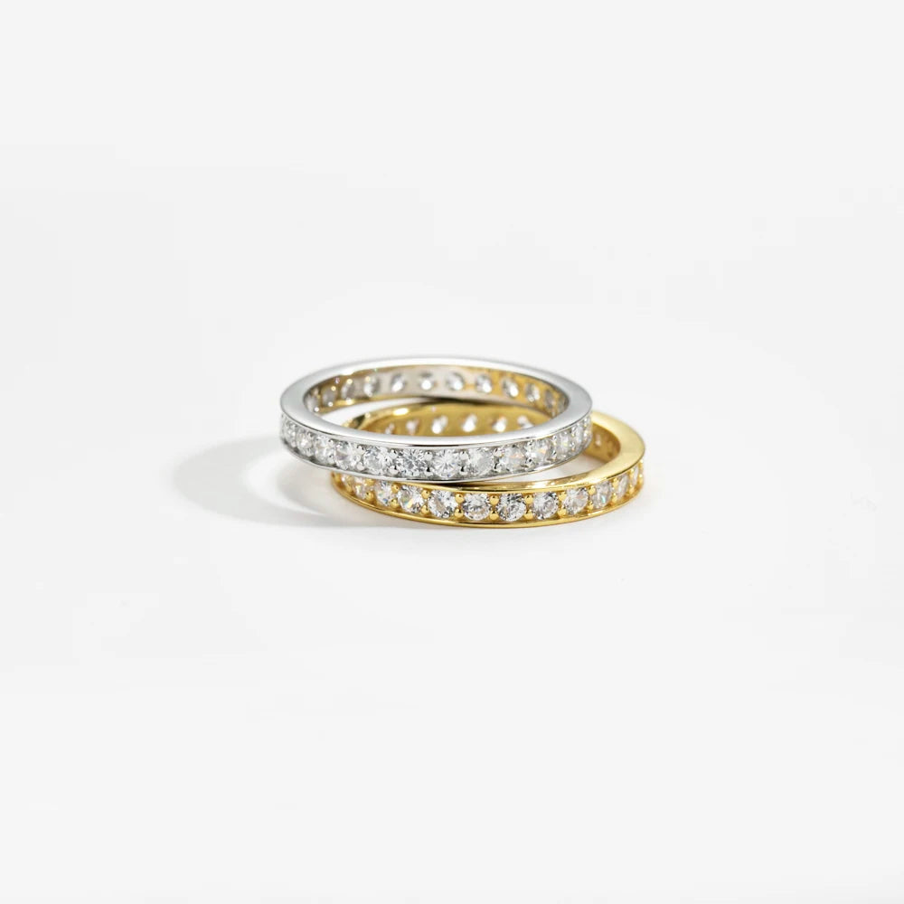 Simple Gold 925 Sterling Silver Wedding Ring