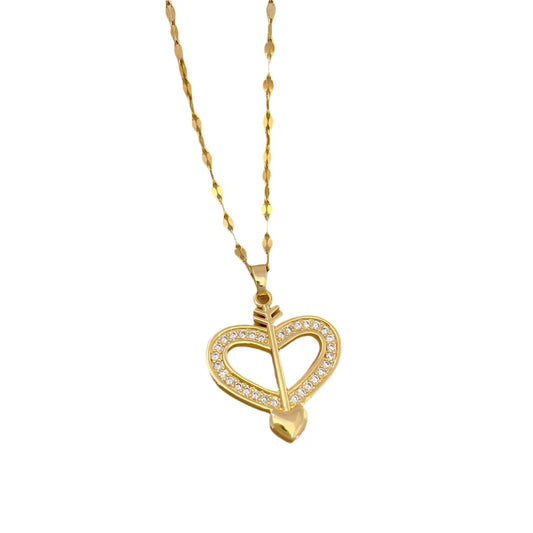 Arrow Heart Stainless Steel Necklace