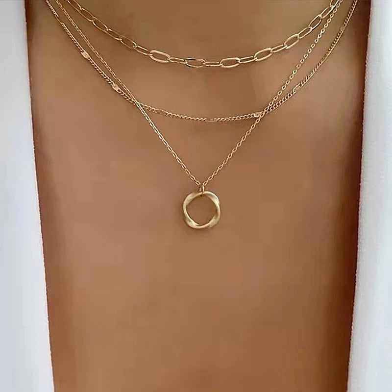 Gold Double Heart Necklace